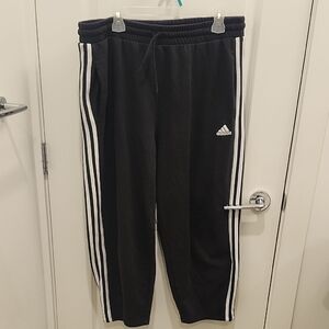 Adidas Womens Black Joggers with White Stripes Size XL